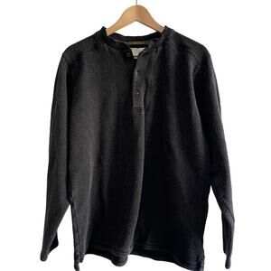 REI long sleeve flannel sweater dark grey size large